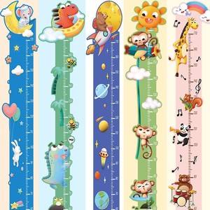Cartoon Height Chart <b>Wall</b> Stickers Waterproof PVC Vertical Children's Rooms <b>Decorative</b> Sticker For Kids Room Measurement - Product Image 1