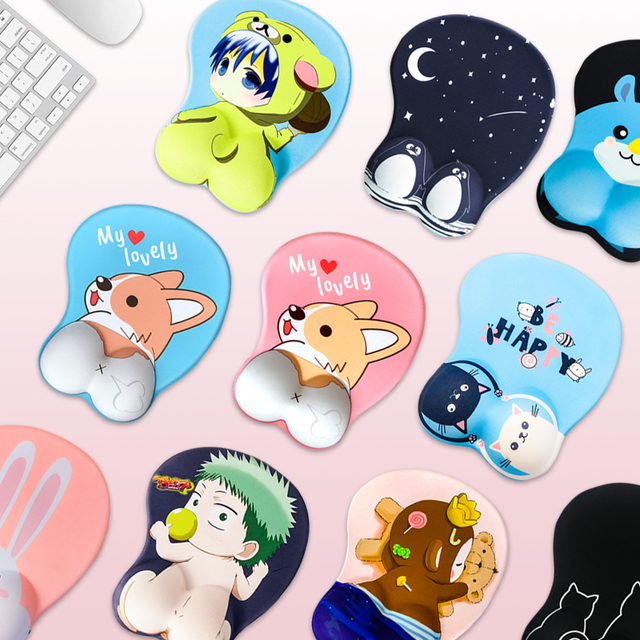 Free Design OEM Custom Cute Anime Boobs Ass Wrist Rest Mousepad Cartoon Sexy Girl Gel Soft Anime Mouse Pad Low Price Wholesale