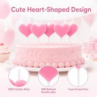 Niedliche Rosa Herzförmige Geburtstagskerzen Romantisch für Tortendekoration Hochzeit Jubiläum Valentinstag Ostern Neujahr Party