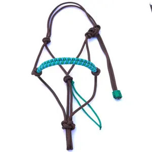 2023 manufacturer hand braided Bridle Hackamore Cotton Paracord Leather Horse Tack Horse Halter for Horse