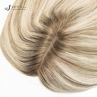 Topper capillaire en stock, cheveux humains lisses pour femmes blanches, Topper premium en cheveux vierges avec velcro, en stock