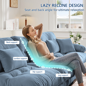 Cloud Couch Schlafsofa für Wohnzimmer Chenille 2-Sitzer-Sofa Mit 2 Lendenkissen und 2 Zierkissen - Product Image 2