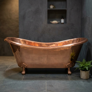 Baignoire autoportante extérieure en cuivre pour salle de bain - Indian Home Crafts - Product Image 3