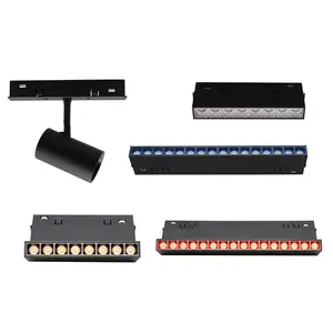 Magasin de vêtements de haute qualité intérieur sable noir aluminium 32w Smd Rail magnétique linéaire Led Rail lumières de piste