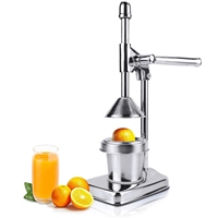 Handmatige citruspers met lange steel, comfortabele grip, draaibare hendel, metalen constructie, duurzaam ontwerp voor eenvoudig huishoudelijk gebruik