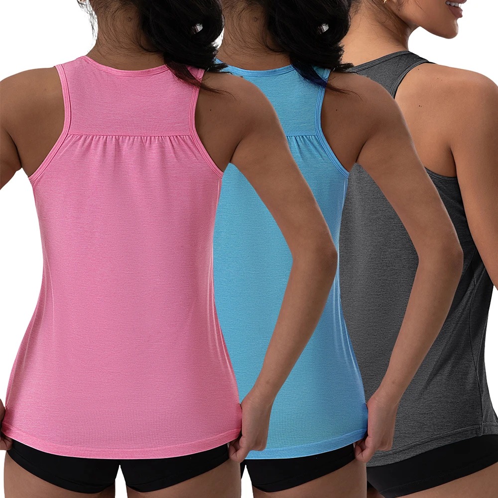 Custom logo Women's Summer Round Neck Sports Tops Muscle Shirt Quick Dry Loose Casual Running Workout Gym Yoga Suit