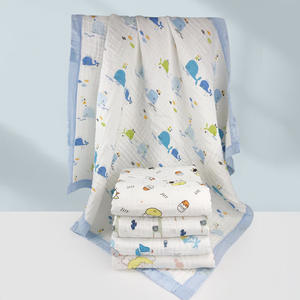 Serviette-couverture pour bébé en coton peigné doux et épais à six couches, avec imprimé animal, pour la salle de bain, directement de l'usine - Product Image 2