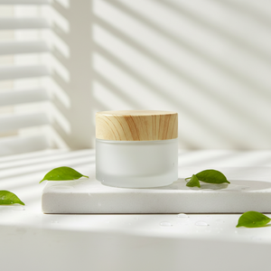 5g 10g 30g 50g 100g Frosted <b>Glass</b> Cosmetic Jars with Bamboo Lids, Matte Empty <b>Glass</b> <b>Containers</b> for Face Cream, Body Butter - Product Image 4