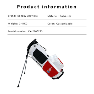 KONDAY support <span class=keywords><strong>de</strong></span> transport en polyester imperméable léger <span class=keywords><strong>de</strong></span> 9 pouces pour <span class=keywords><strong>sac</strong></span> <span class=keywords><strong>de</strong></span> <span class=keywords><strong>golf</strong></span> logo personnalisé avec fermeture éclair étanche support <span class=keywords><strong>de</strong></span> tête aller - Product Image 6