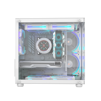 ALSEYE Square Shape Computer Case Cube Mini-W White Color PC Case With Glass Window