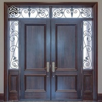 Porte intérieure avant Portes d'entrée doubles principales de luxe Portes en bois pour la maison