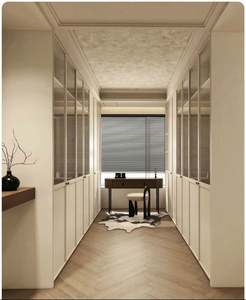 Armoire-penderie moderne sur mesure en bois massif avec portes coulissantes - Product Image 1