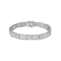Bracelet de montre brésilien en vrac chaîne 925 argent métal laiton Mircn pavé de zircon or 18 carats bracelet tendance pour hommes vente en gros