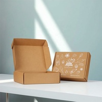 Boîte en carton ondulé brun personnalisée, imprimée, en matériaux recyclés, écologique, pour l'expédition, design pliable, bijoux, cosmétiques, vêtements