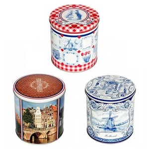 Boîte en métal ronde personnalisée pour biscuits Stroopwafel, bonbons et confiseries - Product Image 4