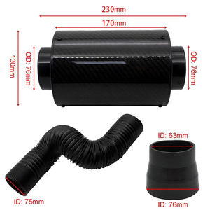 Kit d'admission d'<span class=keywords><strong>air</strong></span> universel en fibre de carbone pour course, avec boîtier de filtre à <span class=keywords><strong>air</strong></span> - Product Image 4