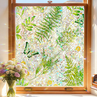 Película Decorativa para Ventanas de PVC 3D con Efecto Arcoíris, Estática, Atrapasoles, Protección de Privacidad, Protección UV, para Cocina y Sala de Estar
