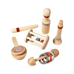 ชุดเครื่องดนตรีเคาะจังหวะไม้ ของเล่นเขย่ามือไม้ จำนวน 5 ชิ้น - Product Image 1