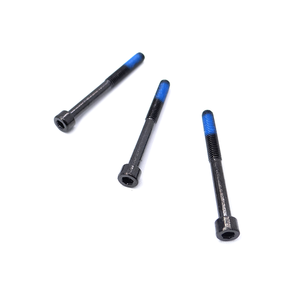 Vis à tête fraisée hexagonale en acier au carbone, zinguée noir, filetage partiel avec Loctite bleu semi-couvrant, fixations personnalisées - Product Image 1