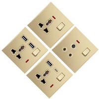 Interrupteurs muraux domestiques standard britanniques en gros, durables, ultra-fins, nouveau design, 16A 250V 45A, interrupteurs unipolaires, matériau PC