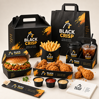 Emballage alimentaire à emporter pour la restauration rapide, boîte à hamburger, conteneur à emporter personnalisé avec logo de restaurant, boîtes à poulet frit en papier