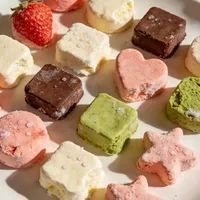 Cubes de crème glacée lyophilisée premium - Bouchées de crème glacée au lait croustillantes et crémeuses pour enfants, décoration de pâtisserie et collations, OEM