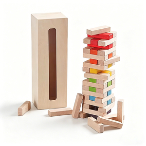 Jeu <span class=keywords><strong>de</strong></span> <span class=keywords><strong>construction</strong></span> en bois éducatif et écologique avec logo personnalisé, 54 pièces, ensemble <span class=keywords><strong>de</strong></span> dominos à monter soi-même, vente en gros - Product Image 5