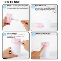 Humidificateur de Bureau Intelligent USB Grande Capacité 260 ml Diffuseur d'Aromathérapie pour Huiles Essentielles Avec Lumière d'Ambiance LED 7 Couleurs