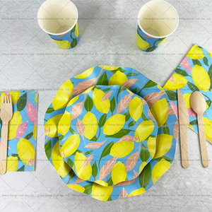 DAMAI Juego de 10 Platos Desechables de Papel con Diseño de Limón de 10 Pulgadas, Platos para Fiestas, Despedidas de Soltera, Cenas y Cumpleaños - Product Image 2