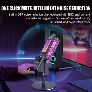 Micrófono de Condensador RGB Profesional para Juegos, 384KHz, Micrófono de Estudio Portátil con Soporte de Escritorio para PC, Streaming, Podcast y Grabación - Product Image 5