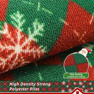 Decoraciones Navideñas, Juego de Alfombras y Tapetes de Cocina con Diseño a Cuadros Buffalo, Antideslizantes, Lavables, con Diseño de Copos de Nieve - Product Image 2