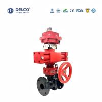 Válvula de Bola con Brida de Acero al Carbono Fundido Hidráulica DELCO MYD-2PF para Servicio de Agua, Petróleo y Gas