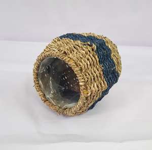 Cesta de Fibra Natural de Seagrass al por Mayor - Maceta Cuadrada Hecha a Mano con Revestimiento de Plástico y Base Verde para Decoración del Hogar - Product Image 5