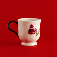 Tasses en céramique de vacances en relief de sapin de Noël de dessin animé personnalisé en gros tasses cadeau de Noël tasse à café