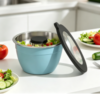 Bol à salade en acier inoxydable à paroi simple de 64 oz, grande capacité, idéal pour la rentrée scolaire