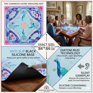 Tapis de <span class=keywords><strong>Mahjong</strong></span> de Luxe Moderne HaloOne Grande Taille Pliable Imperméable Surface Silencieuse Écologique en Caoutchouc Acrylique Design Violet - Product Image 2