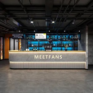 Phong cách công nghiệp gỗ vuông quầy bar rõ ràng quầy trước quầy rượu nhỏ quầy tiếp tân Bàn cà phê/trà sữa cửa hàng bàn - Product Image 5