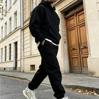 Hoodie dengan Lapisan Fleece Tebal, Hoodie Oversize, Set Hoodie dan Celana Panjang 2 potong, Pesanan Khusus
