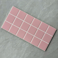 Carreaux muraux en céramique moderne émaillée rose brillant pour salle de bain, cuisine, chambre, salon, décoration murale extérieure