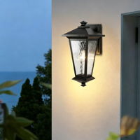 Lámpara de Pared Exterior LED Cuadrada Impermeable IP44 de Alta Calidad, Lámpara Exterior de Aluminio Fundido a Presión de Estilo Vintage para Jardín