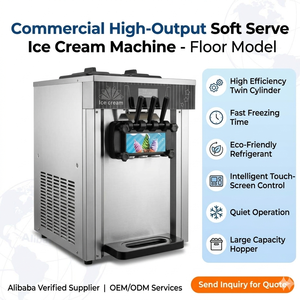 Macchina per Gelato Soft Serve a 3 Gusti in Offerta, Gelatiera Automatica Commerciale in Acciaio Inox per Gelaterie - Product Image 2