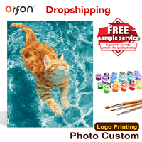 Kit de toile à peindre par numéros personnalisé Orfon - Art mural DIY à partir de photo, Décoration en gros pour dropshipping