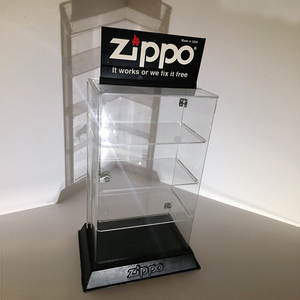 4 compartimentos Vintage transparente <span class=keywords><strong>Zippo</strong></span> encendedor vitrina con cerradura y llave - Product Image 2