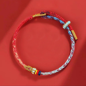 Pulsera de Paracord Ajustable y Duradera para Senderismo y <span class=keywords><strong>Camping</strong></span>, Color Rojo Simboliza la Buena Suerte - Product Image 5