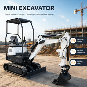 Mini-excavatrice de 1,0 tonne à chenilles en caoutchouc, cabine ouverte, certifiée CE EPA, livraison gratuite, pour la construction, l'agriculture et l'aménagement paysager (vente en gros) - Product Image 3