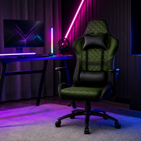 Chaise de bureau ergonomique à dossier haut avec support lombaire, pivotante, réglable, moderne, pour jeux sur ordinateur, avec appui-tête, pour la détente