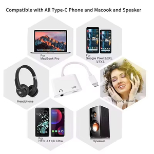Dual USB Type C 3.5mm <strong>Aux</strong> Headphone Adapter 2 in 1 Audio Fast Charge S20 Ultra S10 9 Note10 Plus DAC <strong>for</strong> Mobile Phones - Product Image 4