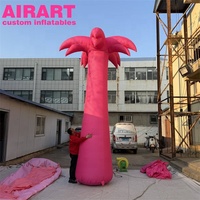 Décoration d'événements festifs, cocotier gonflable rose vif personnalisé, ballon géant en forme de palmier sur le thème de la plage