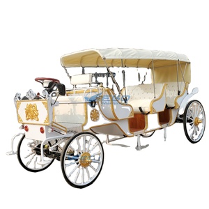Carruaje Eléctrico Blanco de 3 Filas con Techo, Estilo Europeo, para Pasajeros Turísticos, con 4 Ruedas, Precio al por Mayor - Product Image 1