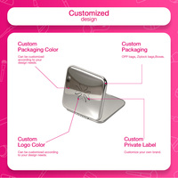 Étui en cuir durable pour miroir de maquillage portable, format voyage, design multi-angles réglable, emballage personnalisé